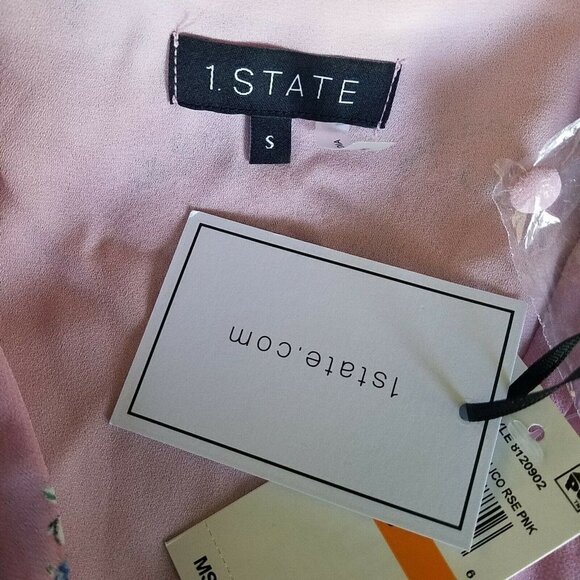 1. State Asymmetrical Long sleeves Floral Dress Womens. Size Small. NWT $119 - Picture 12 of 12